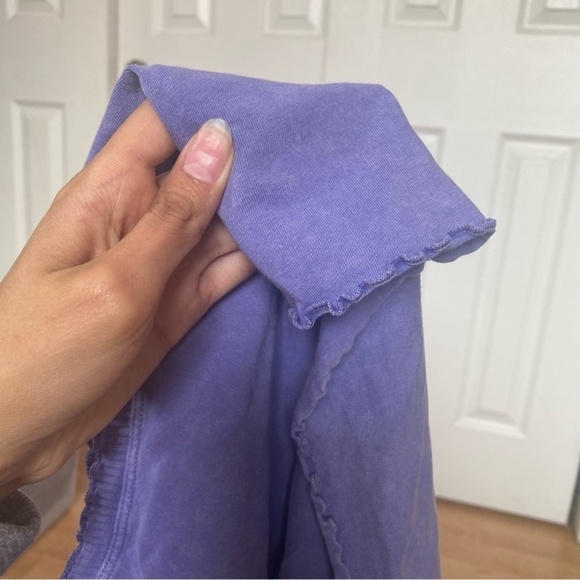 SO Purple Indigo Cropped Lettuce Edge Tank Top Size M - Picture 3 of 3